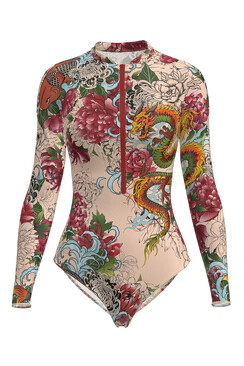 Умный цельный купальник Pitaya Philadelphia SPF-35 Fish Dragon